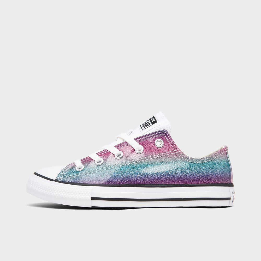 Girls' Little Kids' Converse Chuck Taylor All Star Glitter Drip Low Top Casual Shoes - Purple,Blue